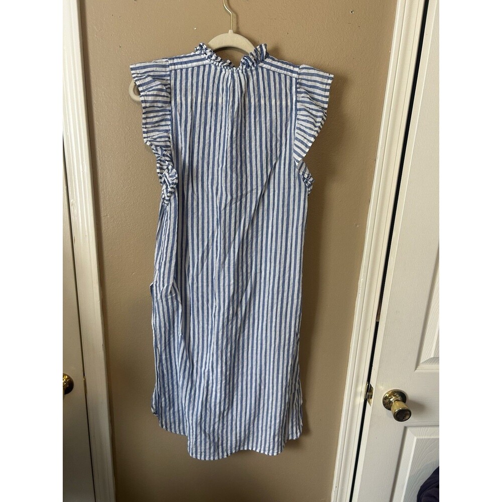 Maeve by Anthropologie Striped Button Down Tunic Women Medium Blue White Small - Picture 5 of 12